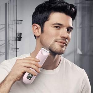 Afeitadora Eléctrica Recargable Impermeable, Recortadora de Barba de Acero Inoxidable Duradera, Pantalla LCD, Fuente de Alimentación USB, Cortadora de Pelo - Product Image 6