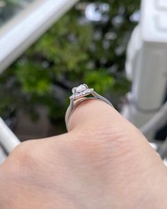 Anillo de compromiso de diamante de corte ovalado 1,55 CTW Lab Grown 14K oro blanco VVS2 Halo anillo de novia de boda para mujer - Product Image 2