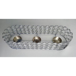 Luxueux support votif en acier inoxydable avec finition perlée en cristal parfait pour la décoration de vaisselle et l'affichage de bougies - Product Image 2
