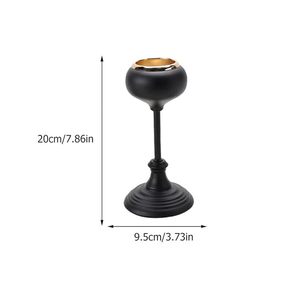 Bougeoir décoratif au design étonnant Décoration de la maison Articles de fête Taille moderne Métal Simple Noir Supports - Product Image 4