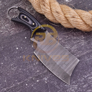 Couteau à découper artisanal en acier Damas, lame de 4 pouces, manche en résine avec trou pour le pouce, couteau à lame fixe pour la chasse et le camping, étui inclus, garantie de 3 ans - Product Image 3