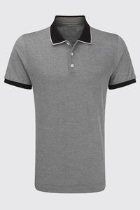 Polo à manches courtes pour hommes de style affaires avec col, couleur pure décontractée, polo pour hommes à la mode - Product Image 5