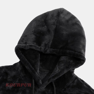 Sudadera con Capucha de Terciopelo de 260g, Moderna, para Hombre y Mujer, Larga, de Invierno, con Bordado 3D, Cremallera, Logotipo Personalizado, Forro, Holgada, Lisa - Product Image 3