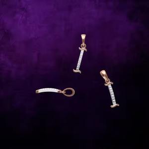 Pendentifs et breloques en or plaqué en forme de 'P', bijoux fins, pendentif en diamant 'I', unisexe, plaqué or et argent 18 carats, style classique - Product Image 4