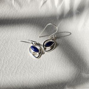 Petites boucles d'oreilles pendantes vintage Marky Lapis élégantes en argent sterling 925 pour la fête de fiançailles de mariage-idée cadeau mignonne pour Noël - Product Image 4
