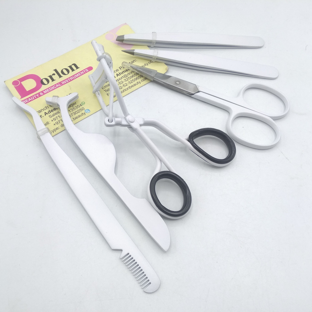 Customized Color Coated Eyelash Lash Applicator Slanted Pointed Eyebrow Tweezers Stainless Steel Eyebrow Hair Trimming Scissor