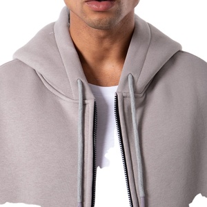Logo personnalisé pour sweat-shirts à capuche en molleton lourd à coupe régulière, molleton bouclé, cordon de serrage, fermeture éclair, pull unisexe 100% - Product Image 4