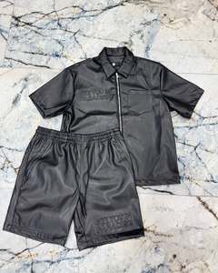 Streetwear personnalisé Survêtement à blocs de couleurs Broderie Survêtement Patchwork Réfléchissant Coupe-Vent Nylon Veste et Short Ensemble Hommes - Product Image 3