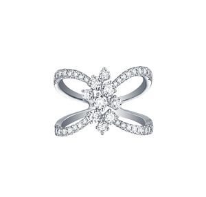 แหวนเพชรแฟชั่นกว้างสวยจัดฉากแบบมีง่ามสีทองสไตล์นิรันดร์เหมาะสำหรับทุกโอกาสแหวนในโอกาสพิเศษ-DS0609 - Product Image 3