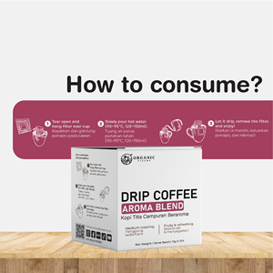 กาแฟดริปออร์แกนิคฟิลด์ส อะโรมาเบลนด์ เอธิโอเปีย โคลอมเบีย อินโดนีเซีย รสผลไม้สดชื่น 12 กรัม x 10 ซอง สำหรับใช้ในครัว - Product Image 6
