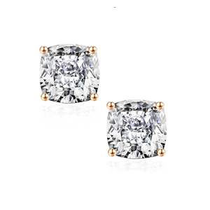 Pendientes de moissanita con corte cojín para mujer, pendientes de diamantes creados en laboratorio Clarity VVS1 18K blanco amarillo oro rosa oro rutenio oro - Product Image 2