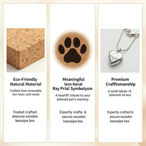 Modern Stainless Steel Paw Print Pet Heart Urn Necklace <strong>Memorial</strong> Keepsake Cremation Jewelry Functional Biodegradable <strong>Box</strong> <strong>Dogs</strong> - Product Image 3