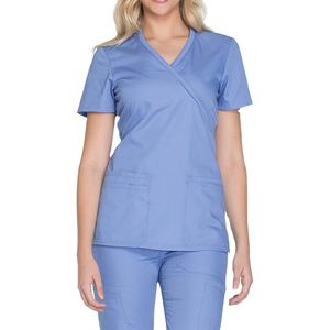 Vestido de manga corta con cuello en V y cintura entallada para mujer, uniforme de servicio de belleza, traje de cuello alto, conjunto de dos piezas, ropa de trabajo 2026 - Product Image 2