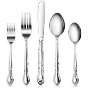 Elegante juego de cubiertos de acero inoxidable con líneas elegantes y una estética minimalista para ambientes de comedor refinados - Product Image 5