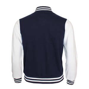 Custom Men's Wool Letterman Varsity Jacket <b>Stand</b> Collar Front Logo College Baseball Printing DDP Shipping - Product Image 2