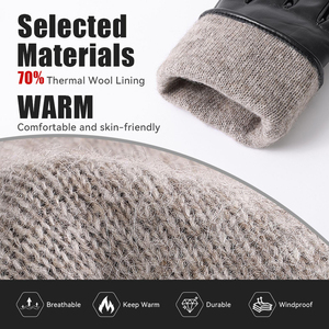 Gants en cuir de haute qualité en gros avec logo personnalisé, nouveau design, confortables, coupe-vent, pour usage quotidien et décontracté en extérieur - Product Image 3