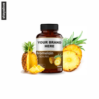 Capsules de poudre de broméline | Poudre à base de plantes | Capsules d'extrait d'ananas | Sans OGM, sans gluten | Enzyme protéolytique naturelle