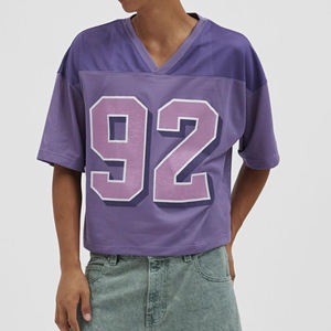 Camiseta de Fútbol Americano Retro de Malla con Diseño Personalizado, Manga Corta, Estampada, Transpirable, de Alta Calidad, OEM, Ropa Urbana para Hombre - Product Image 5