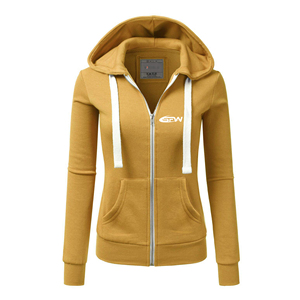 <b>Women</b> Solid Hoodies 100% Cotton Oversized Pullover Hooded Fleece <b>Zip</b> Breathable <b>Jackets</b> Custom Winter Streetwear Regular Front - Product Image 1
