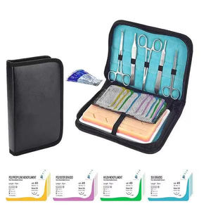 Kit de suture cutanée médicale personnalisé de haute qualité avec coussinet en silicone pour la pratique des étudiants, instruments chirurgicaux manuels, garantie à vie - Product Image 2