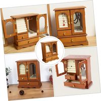 1pc Boîte à bijoux Boîte à bijoux en bois Cabinet à bijoux en bois Délicat Boucle d'oreille Cas de maquillage Organisateur de bijoux en bois Cas