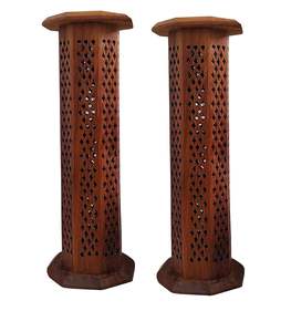 Porte-encens en bois artisanal, bois naturel, support pour encens agar, décoration pour la maison, la méditation et la puja - Product Image 6