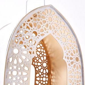 Nouvelle Lanterne Fanoos en Métal et Verre Faite à la Main, Forme Hexagonale, Dorée à l'Or Blanc, Décoration d'Intérieur Tendance 2025 - Product Image 5