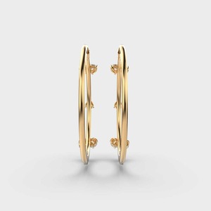 ต่างหูเพชรทรงกลมเพาะเลี้ยงในห้องปฏิบัติการที่ได้รับการรับรองจาก IGI ต่างหูเพชรทรงกลมทองคำ 14K สีเหลือง / สีขาว / สีโรสโกลด์ - Product Image 4