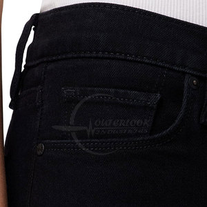Pantalones cortos vaqueros de algodón de cintura alta para mujer, pantalones cortos transpirables de verano con logotipo personalizado, venta al por mayor 2025 - Product Image 4