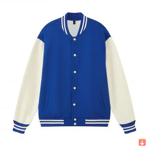 Top Trending Men's High Street Style Varsity Jacket Stand Canvas Sleeves Custom Embroidered Logo Season Accessory Wholesale - Product Image 5