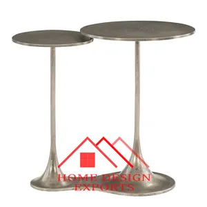 Aluminium Double Joint Side Table for Living Room 2024 New Design Modern End Table with Round Top for Sale