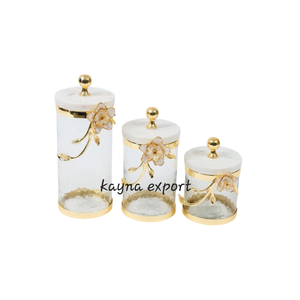 Boîte de rangement moderne en métal gaufré pour aliments au fini argenté prix de gros - Product Image 5