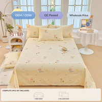 Parure de lit 3 pièces en coton peigné à séchage rapide, motif rose, taille Queen, avec taies d'oreiller, pour chambre de style cottage, achat en gros