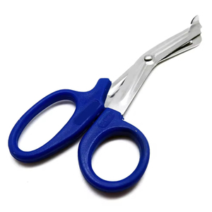 Ciseaux de traumatologie à bandage EMT à poignée bleue 5.5 cisailles médicales polyvalentes Instruments chirurgicaux - Product Image 1