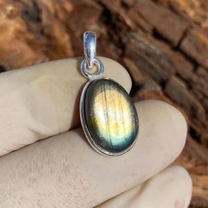 Pendentif en labradorite véritable, fait main, argent sterling 925, bijou pierre de naissance pour femme, cadeau - Product Image 4