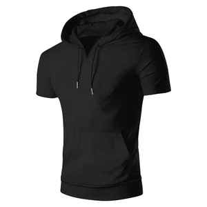Haut unisexe 100 % coton style athleisure européen et américain, à capuche, en tissu tricoté lavé, techniques perlées, coupe régulière - Product Image 1