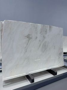 Grande dalle de marbre onyx blanc translucide Fendy rétroéclairée avec des veines pour mur, sol, table à manger, îlot, comptoir, meuble-lavabo - Product Image 2