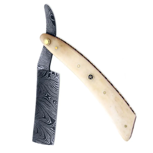 Maquinillas de afeitar de una hoja de acero de Damasco personalizadas OEM para peluquero y cabello Mango de madera de calidad superior Color sólido Último estilo Cuerpo facial - Product Image 5