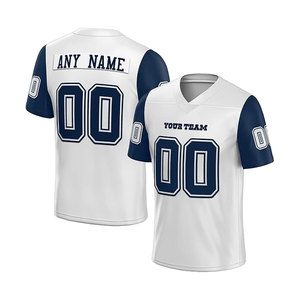 Personalizable más tamaño de los hombres de fútbol americano Jersey conjuntos transpirable personalizado cosido/impreso en blanco de fútbol americano desgaste - Product Image 5