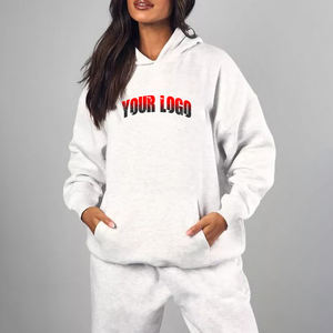 Venta caliente por encargo Casual Wear Pullover Hoodies y sudadera Loose Fit Heavyweight Color sólido Hip Hop sudaderas con capucha de las mujeres - Product Image 4