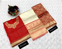Couleur rouge indienne à la mode Festival porter Designer kanjivaram Style Lehenga Choli avec chemisier jari travail ethnique exclusif porter des femmes