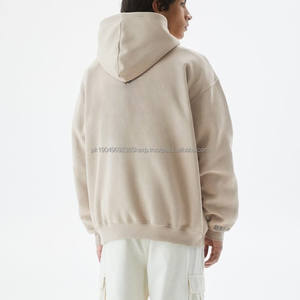 Sweat-shirts à capuche pour hommes personnalisés, streetwear, épaules tombantes, coton lourd, pull-over, logo imprimé en relief, sweat-shirts à capuche pour hommes - Product Image 4