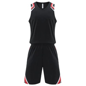 Ensemble de basket-ball 2 pièces hommes nom de l'équipe Logo imprime maillots tricoté décontracté Gym dos Patchwork survêtements de course séchage rapide - Product Image 2