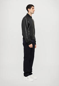 Chaqueta de bombardero informal de manga larga de invierno a prueba de viento con logotipo personalizado para hombre, chaqueta de lona con cuello levantado, transpirable, impresión personalizada - Product Image 3