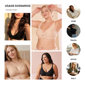 Waistdear <span class=keywords><strong>Sujetador</strong></span> Transpirable para Mujer, Sin Costuras, con Soporte Profundo, Paneles Laterales Anchos, Copas Semifijas, Tallas Grandes, Sin Aros - Product Image 4