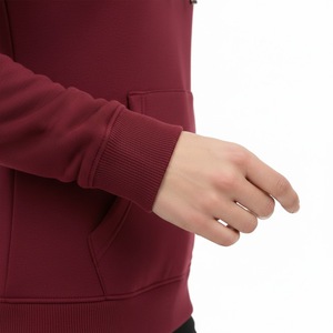 Sudadera con Capucha Premium Color Borgoña para Mujer, Estilo Urbano, de Alta Calidad, en Algodón y Felpa, Talla Grande, Tendencia 2026 - Product Image 6