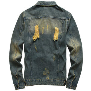 Automne hiver hommes solide Denim Patchwork vestes respirant coupe-vent épais Vintage lavé Slim Fit coton en détresse 2025 - Product Image 2