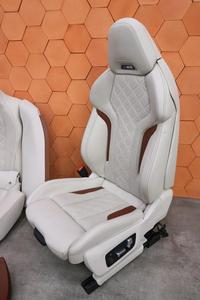 Asientos Deportivos de Cuero Blanco y Fibra de Carbono, Estilo Racing, para M2 M3 M4 M5 M6 M8, en Venta - Product Image 3