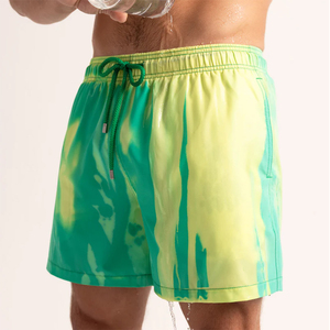 High Quality Adult Men's Casual Heat Sensitive Shorts Custom Color Double <b>Layer</b> Quick Dry Waterproof Elastic Waist Knee Length - Product Image 4