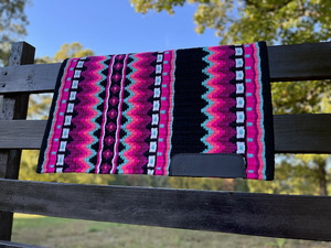 Western Show Horse Saddle Blanket Diseño de Nueva Zelanda Manta de sillín de lana hecha a mano Top Wool Saddle Pad Size - Product Image 3